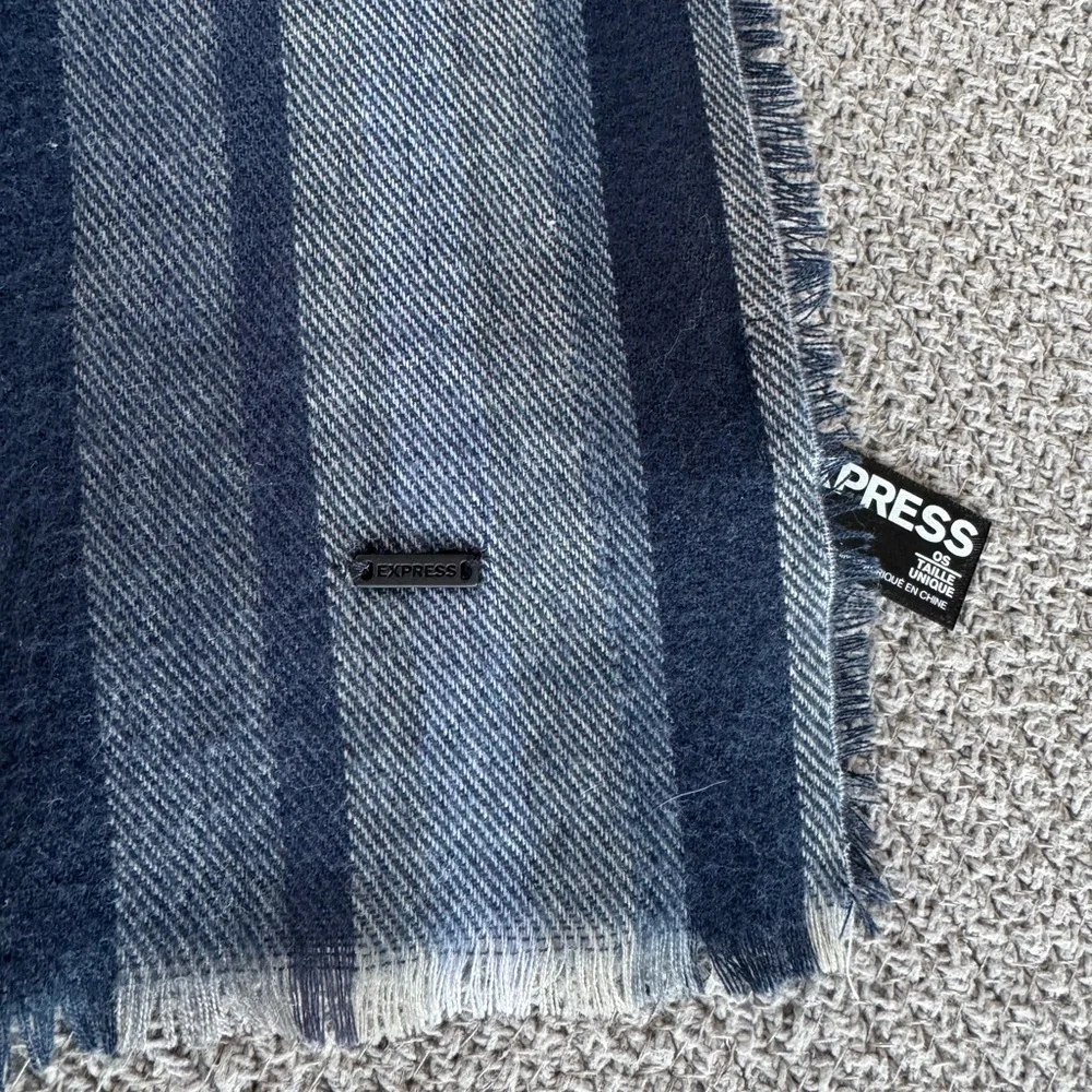 Express Navy Blue Striped Scarf